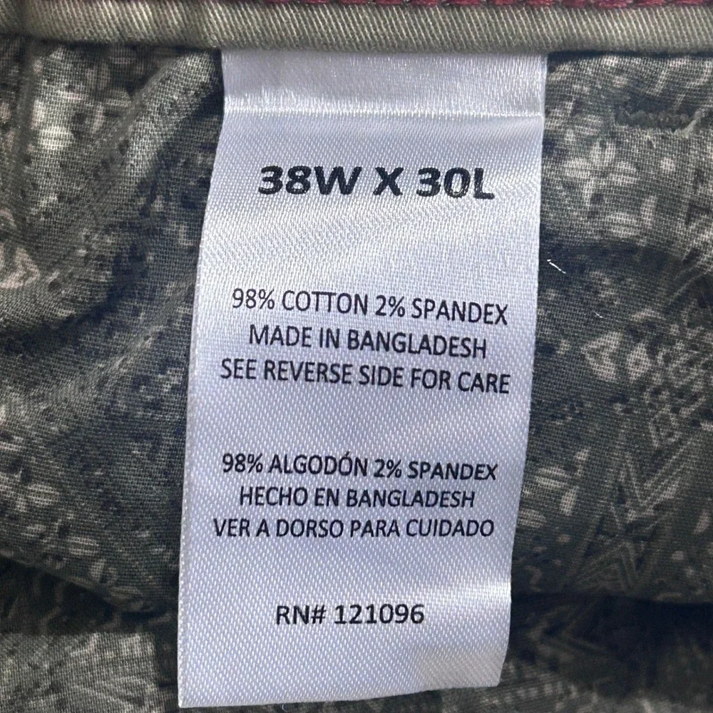 Weatherproof Vintage Chino Pants Slim Straight Stretch Twill Khaki 38W x 30L NEW